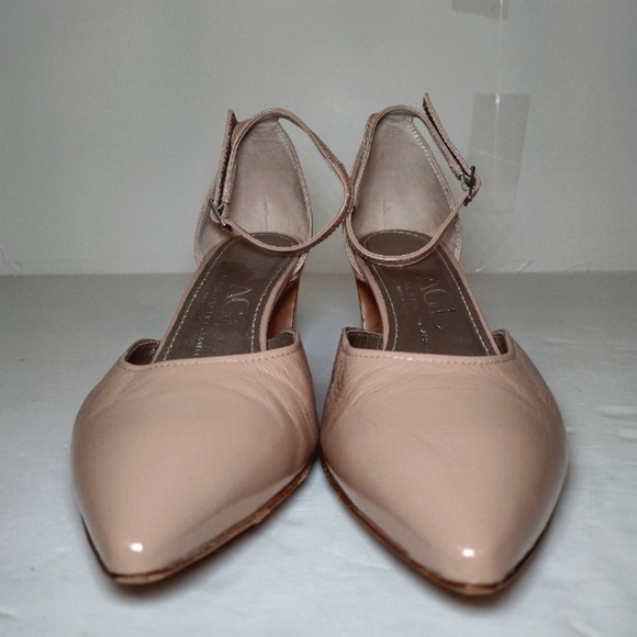 AGL Women's Nude Ankle Strap Heels with Cylindrical Heel Size (8.5) - Picture 3 of 15